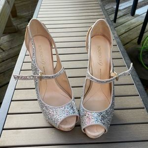Gold and silver sparkley heel